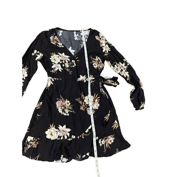 Xhilaration‎ dark brown floral wrap dress sz M - Picture 5 of 9